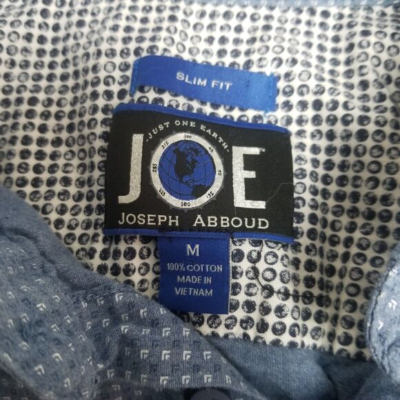 Joseph Abboud JOE Slim Fit Mens Medium Short Sleeve Button Down Shirt - Picture 3 of 7